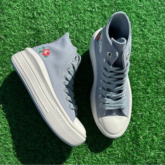 Converse Chuck Taylor All Star Move Hi Wet Stone Floral Embroidery - Picture 5 of 13